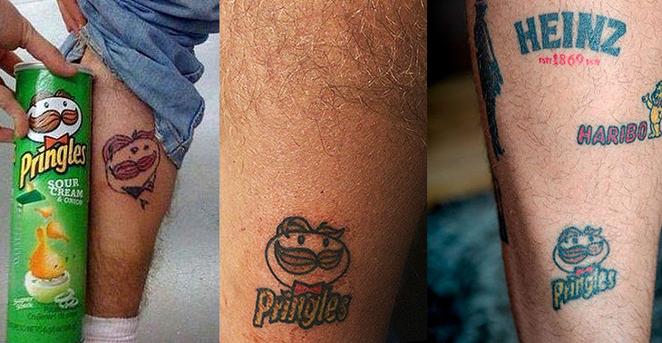 Pringles Logosunu Dövme Olarak Yaptıran Bir Tüketici