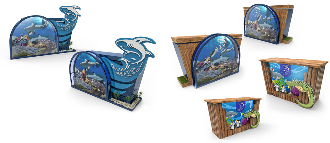 emaar aquarium indoor stand design