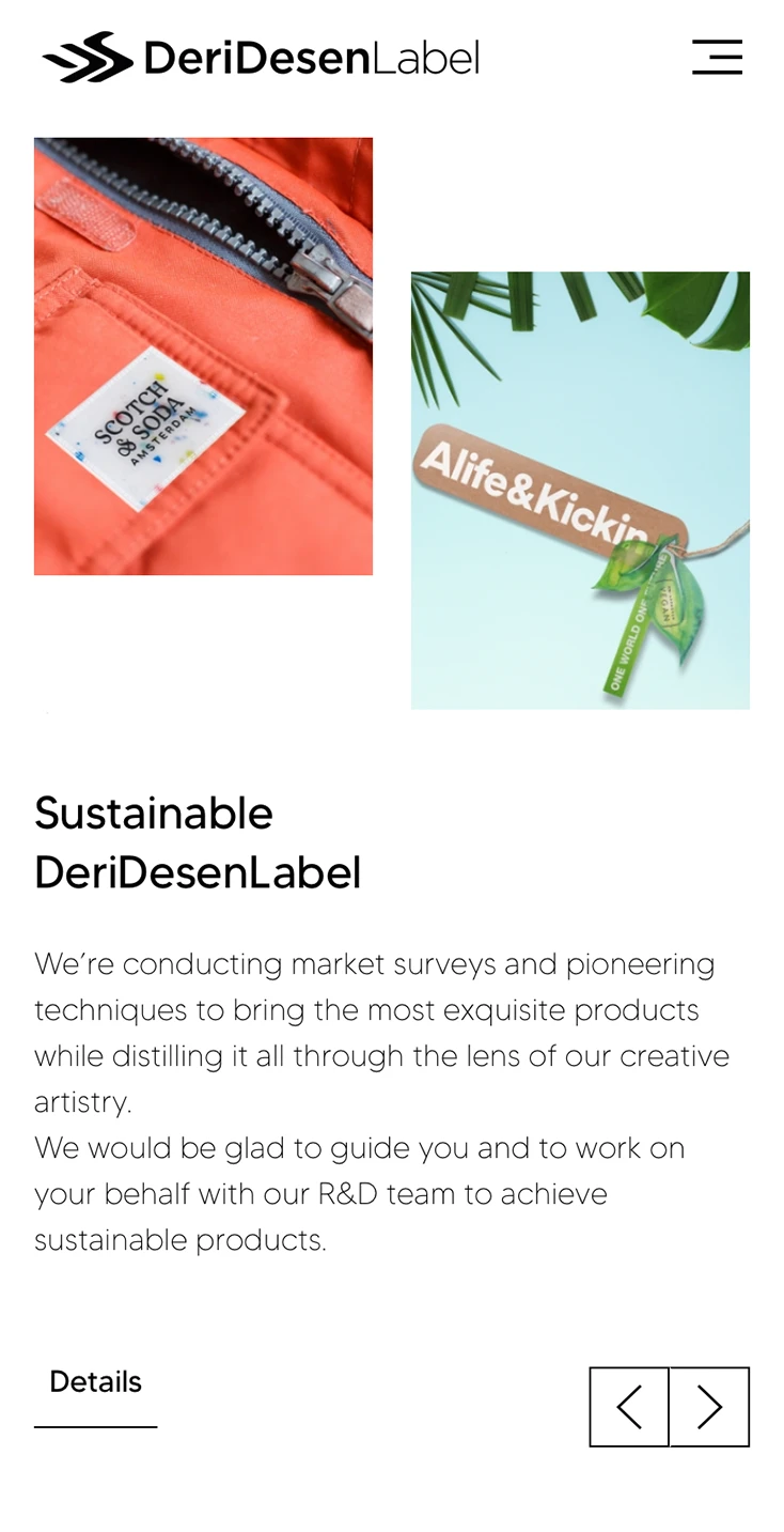 DeriDesen Label Corporate Website